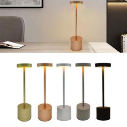 Table Lamps USB Reading Lamp I-shaped LED Metal Desklamps Wireless Rechargeable Touch Control Diming 1200mAH Lithium Battery For Living Room