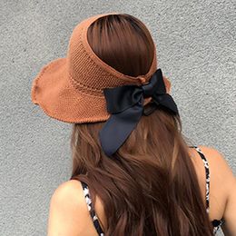 Wide Brim Hats PGITRive Empty Top Roll Sun Visor Hat Female Summer UV Protection