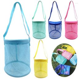 Storage Bags Outdoor Beach Toy Bag Portable Mesh Crossbody Pouch Children Kids Travel Toys Organiser Adjustable Straps Large