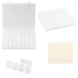 Jewelry Pouches 1Set Clear Rectangle Removable 56 Compartments Plastic Box With Label Paster Beads Crafts Supplies Storage Containers