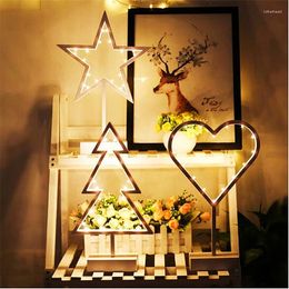 Night Lights Creative LED Light Heart Star Tree Shape Battery Power Table Lamp Home Room Xmas Christmas Decor Kids Gift