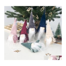 Christmas Decorations Lovely Plush Gnome Doll Pendant Kids Xmas Gift Toy Tree Ornaments Window Display Party Decoration1 Drop Delive Dhshn