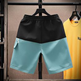 Men's Shorts Summer Fashion Casual 2023 Streetwear Patchwork Short-Length Pants Youth Sports Trousers Hip Hop Elastic Waist J274w