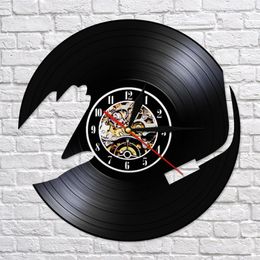 Wall Clocks DJ Music Record LP Clock Watch 3D Night Light Party Dance Hall Decor Vintage Timepiece Club Gift For