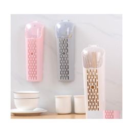 Storage Bottles Jars Household El Restaurant Cutlery Dryer Drainer Shelf Fork Spoon Chopsticks Holder Cookware Rack Drop Delivery Dh64S