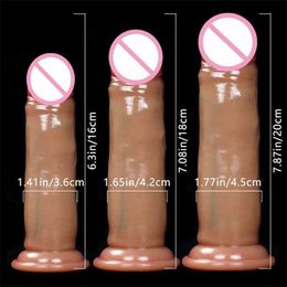 Adult Massager 3 Size Moving Foreskin Realistic Strap on Dildo Big Cock Penis with Suction Cup Sex Toys Anal Buttplug Dildos for Women Shop