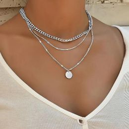 Pendant Necklaces Vintage Necklace Gold Color Chain Women Jewelry Layered Accessories For Girls Clothing Aesthetic Gifts Fashion 2023