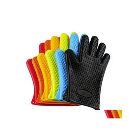 Other Kitchen Tools Sile Organiser Insated Heat Gloves Microwave Oven Plate Clip Antiscald Thicken Mitt Drop Delivery Home Garden Din Dhq1B