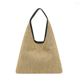 Evening Bags Fashion Straw Shopping Bag Retro Casual Women Totes Shoulder Female Woven Rattan Handbag Summer Vacation 2023