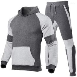 Men's Tracksuits Fashion Men's Outdoor Hoodie Sweatpants 2-piece Fall/Winter Warm Sportswear Brand Leisure Sports Suit