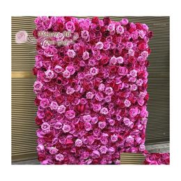 Decorative Flowers Wreaths 3D Artificial Wall Panel Wedding Decoration Fake Rose Backdrop Runners Home Decor1 Drop Delivery Garden Dhykv