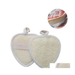 Bath Brushes Sponges Scrubbers Natural Loofah Mat Brush Sponge Body Exfoliating Back Rubbing Mas Towel Hanging Cleaning Brushes D Dhed4