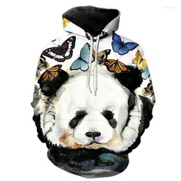 Hoodies masculins 3D Panda Men / Femme Spring Hooded Sweater Boys and Girls Cute Fashion Sportswear Pocket Top