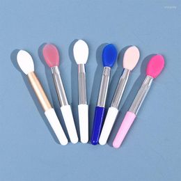 Makeup Brushes 1Pcs Portable Silicone Head Eyeshadow Lip Applicator Brush With EVA Bag Cosmetic Beauty Tools