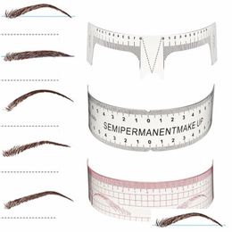 Eyebrow Tools Stencils 6Pcs Grooming Plastic Rer Tattoo Cosmetic Sha Tool Beginers Practice Template Reusable Permanent Makeup Dro Dheot