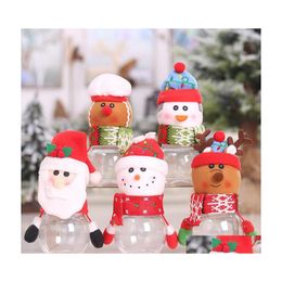 Christmas Decorations Plastic Candy Jar Theme Small Gift Bags Box Crafts Home Party Wholesale Drop Delivery Garden Festive Supplies Dhtch