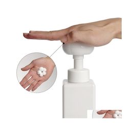 Liquid Soap Dispenser Bottle Foaming Lotions Refillable Flower Pump Head Shampoo Cosmetic Empty 250Ml 300Ml Drop Delivery Home Garde Dht8Y