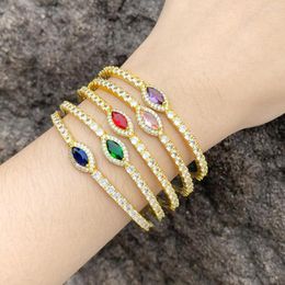 Bangle Fashion Simple Temperament Personality Design Copper Hand Jewelry Small Luxury Inset Zircon Open Bracelet Women