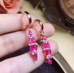 Stud Earrings Elegant Birthday Gift Super Quality Ruby Earring 925 Sterling Silver Fahshion Natural And Real