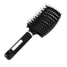 Women Female Hair Scalp Massage Comb Bristle&Nylon Hairbrush Wet Curly Detangle Hair Brush for Salon Hairdressing Styling Tools