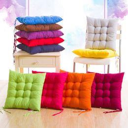 Pillow Solid Colour Chair 40x40cm Soft Thicken Pad Tie On Seat Dining Room Kitchen Office Decor Backrest