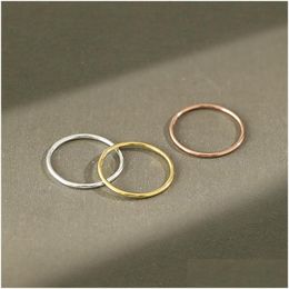 Silver New Simple Style 925 Sterling Sier Rings For Women Men Stackable Ring Fine Jewellery Anillos Bijoux Femme Drop Delivery Dhiej