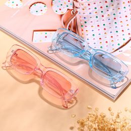 Sunglasses Fashion Vintage Square Women Men 2023 Small Frame Rectangle Colorful Sun Glasses UV400 Travel Shades