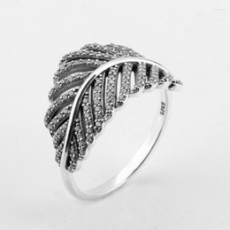 Cluster Rings Genuine 925 Sterling Silver Light As A Feather Clear CZ Ring Compatible With European Style Women Wedding Jewellery