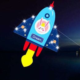 Kites New Arrive High Quality Outdoor Fun Sports LED Aeroplane Kite With Lights Good Flying Factory Outlet 0110