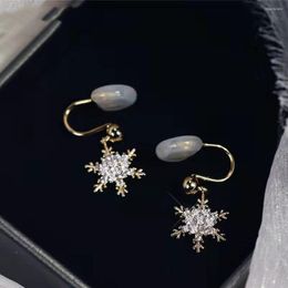 Backs Earrings 2023 Simple Without Piercede Mosquito Coil Clip On Snowflake For Women