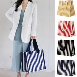 Evening Bags Foldable Fashion Big Stripe Shoulder Handbags Shopping Bag Portable Large Capacity Grocery For Women Picnic