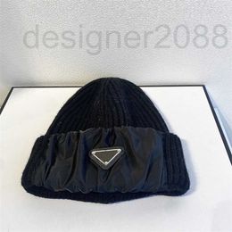 Beanie/Skull Caps Womens Fashion Designer Beanie Hat Beanies Brand Hats Mens Winter Cap For Men Letter Triangle Metal Autumn Casquette ACC YD1U