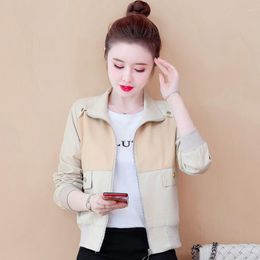 Women's Jackets Lining Women Jacket Spring Autumn Stand-Collar Short Coat 2023 Thread Ladies Overcoat Baseball Uniform Outwear Femme L531