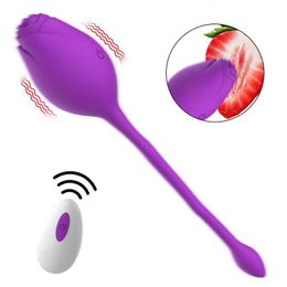 Sex toys Massager Rose Powerful Suction Vibrator Kegel Ball Wireless Remote Control Tighten Bladder and Pelvic Floor Exercise Toys for Women