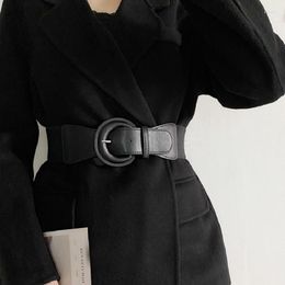 Belts Ladies Top Quality Waist Belt Fashion Versatile Matching Suit Coat Decorative Skirt Elastic Black Seal B