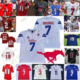 Football Jerseys Custom SMU Mustangs Football Jersey NCAA College Shane Buechele Xavier Jones Reggie Roberson Jr. James Proche Patrick Nelson Delontae Scott