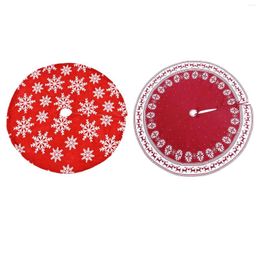 Christmas Decorations 90cm Tree Skirt Snowflake Floor Mat Soft Carpet Rug For Farmhouse Party Home Holiday