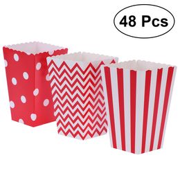 Gift Wrap 48pcs Popcorn Carton Paper Boxes Bags Box Party Favours Supplies Decorative Dinnerware For Birthday Baby Shower 230110