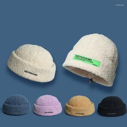 Berets Korean Version Fisherman Hat Men And Women Plush Landlord Melon Fur Street Ins Tide Brand Trend Ruffian Beanie