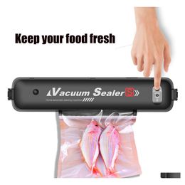Bag Clips Food Vacuum Sealer Packaging Hine With 15Pcs Bags Household Sealing Electric Packer Vt0938 Drop Delivery Home Garden House Dhbu5