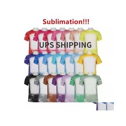 Party Favour Sublimation Bleached Shirts Heat Transfer Bleach Shirt Polyester Tshirts Us Men Women Supplies Drop Delivery Home Garden Dhu32