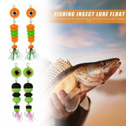 Fishing Hooks Lure Delicate Design 2x Bait Jig Swivel Big Eye Swim Insect Minnow Float Wobbler