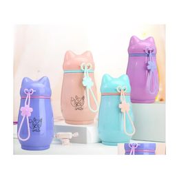 Water Bottles Customizable Delicate Stainless Steel Cups 300Ml Cartoon Mugs Kid Vacuum Flasks Thermos Flask Drop Delivery Home Garde Dhlay