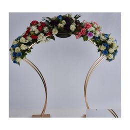 Party Decoration 2Pcs Wedding Arch Gold Backdrop Stand Metal Frame For 38 Inch Tall Flower Large Centrepiece Table Decor Drop Delive Dhy8V