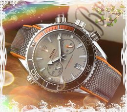 Famous Luxury Fashion Crystal Men Watches 43mm Quartz Battery Nylon Fabric Belt Stopwatch Luminous Classic Generous noble and elegant Watch gifts