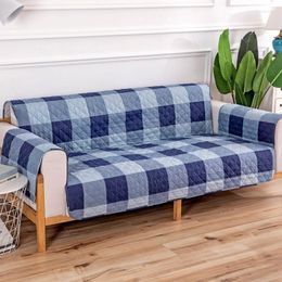 Chair Covers Cloth Ultrasonic Quilted One-piece Non-slip Pet Cushion Furniture Protective Cover Living Room Decoration Plaid On The Sofa