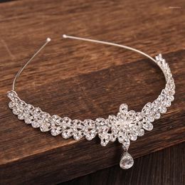 Hair Clips Fashion Crystal Tiaras And Crowns Forehead Water Rhinestone Diadems Wedding Ornaments Bridal Hairbands Pageants