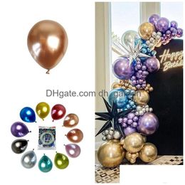 Other Event Party Supplies Christmas Metal Balloon 10 Inch 1.8G Thick Latex Inflatable Wedding Decoration Drop Delivery Ho Dhgarden Dhglq