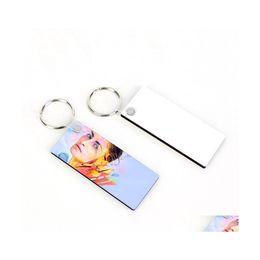 Arts And Crafts Wooden Sublimation Blank Keychain Pendant Heat Transfer Mdf Personality Key Chain Creative Diy Gift Keyring Drop Del Dhibf