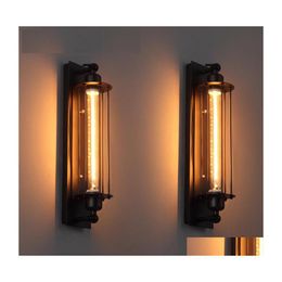 Wall Lamp Modern Industrial Style Design Black Iron American Loft Paint Restaurant Decoration Led E27 Light Tube Warm 220V Drop Deli Dhncs